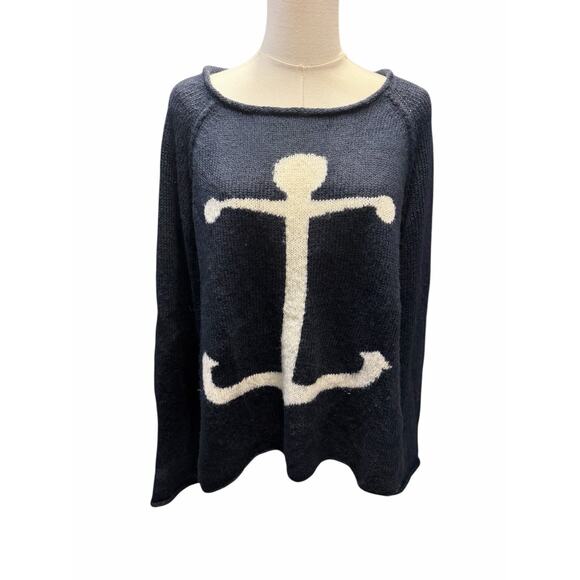 Wooden Ships Anchor Sweater – Navy - Picture 2 of 5